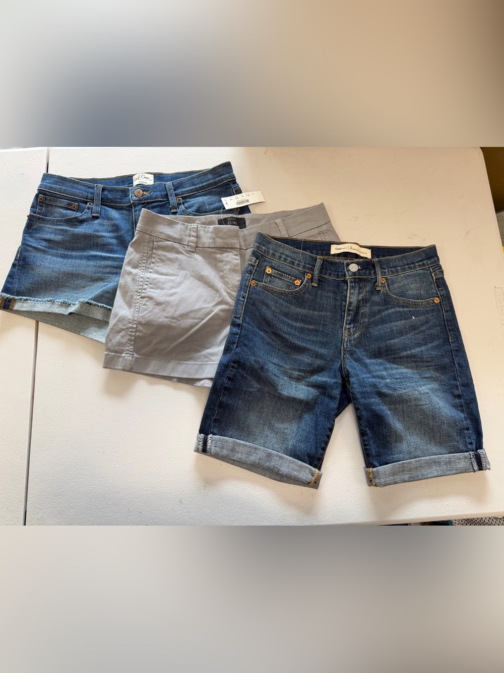 NWT NWOT J.Crew Gap Denim Chino Shorts Lot Size 2 26 27